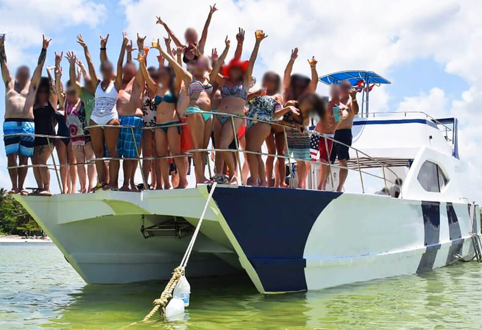 56 Fuß Motorkatamaran Partyboot mit Wasserrutsche