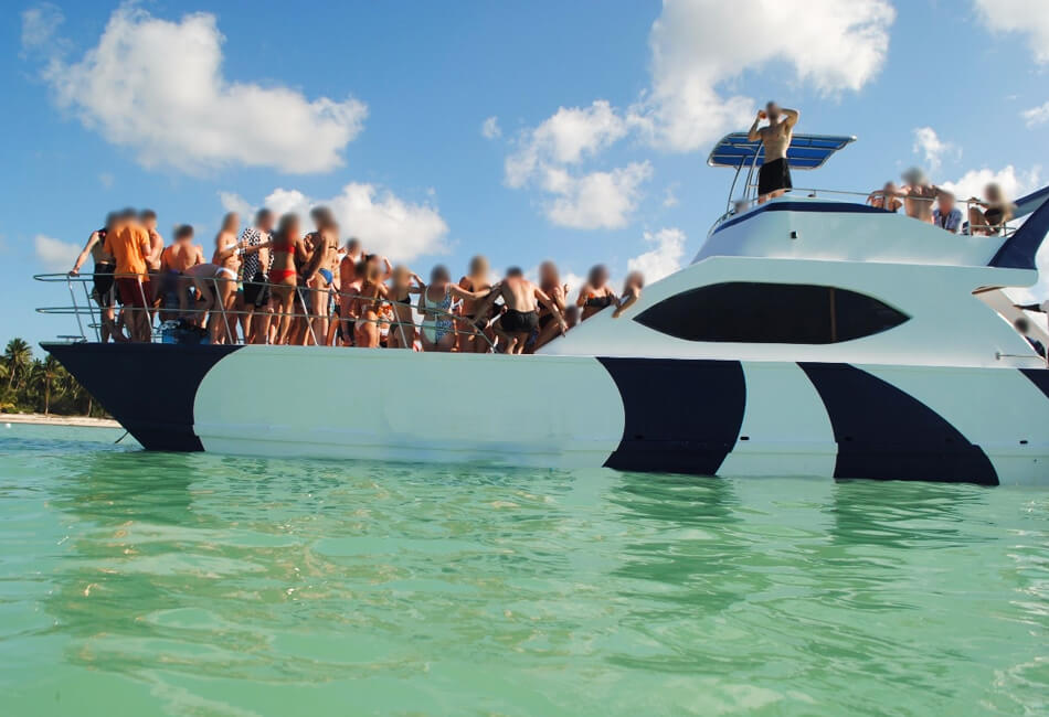 Catamaran electric de 56 ft Barcă de petrecere cu tobogan